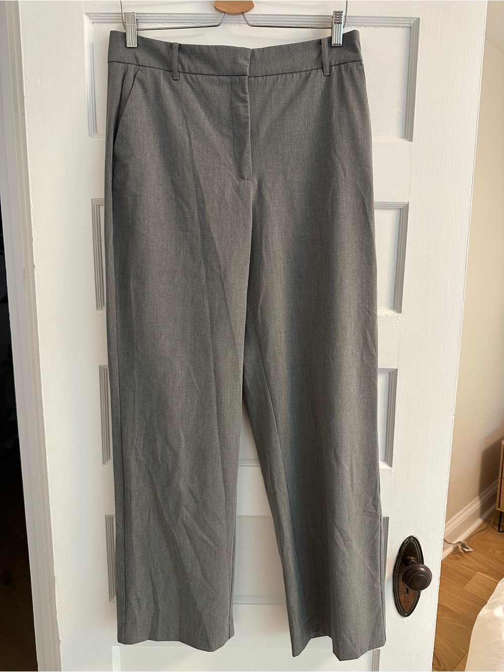 Mango Straight-Leg Dress Trousers — Gray